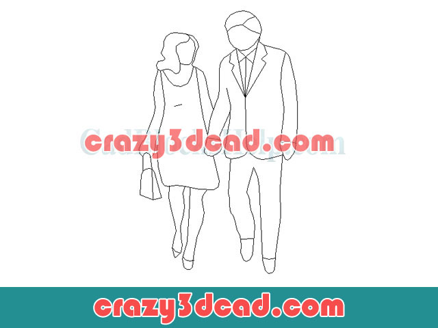 Couple figure cad blocks